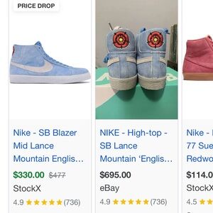 Blue Nike Blazers SB English Rose